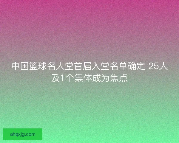 中国篮球名人堂首届入堂名单确定 25人及1个集体成为焦点